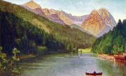 04-Garmisch---Rissersee-mit-Waxenstein-und-Zugspitze