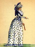 141-Brgerin-in-bedrucktem-Kattunkleid